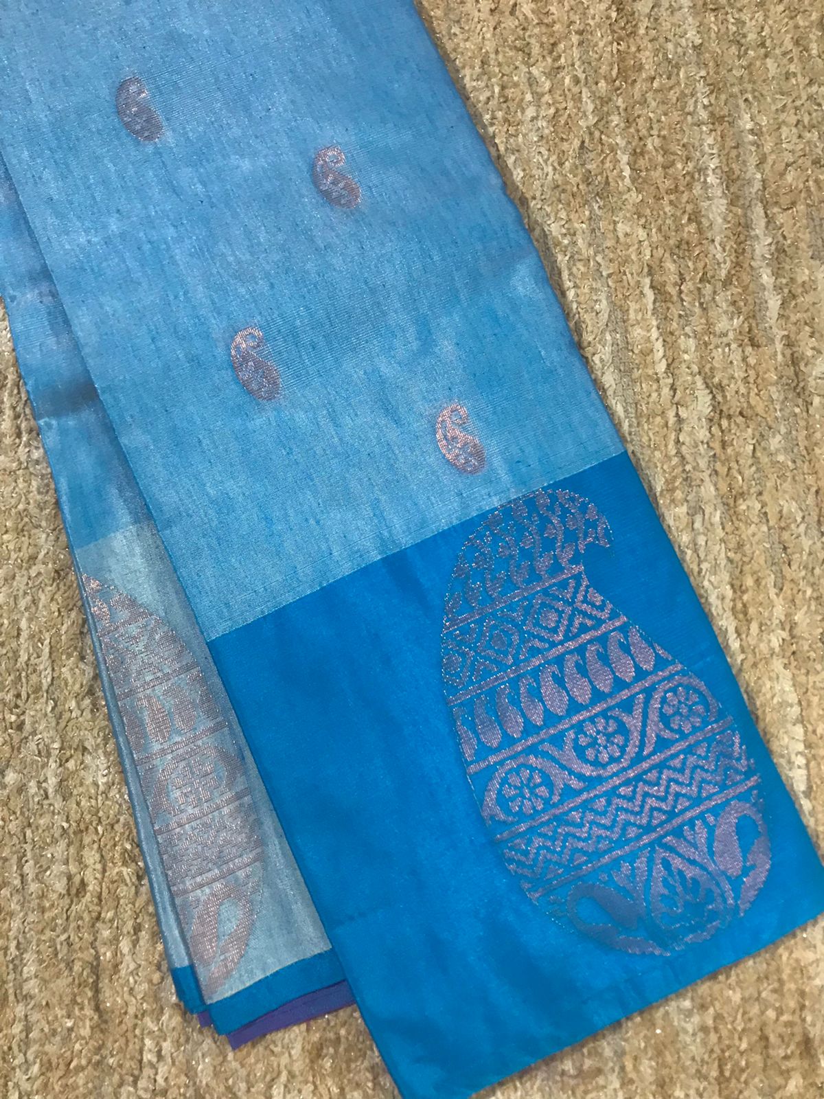 Silk cotton saree with long border