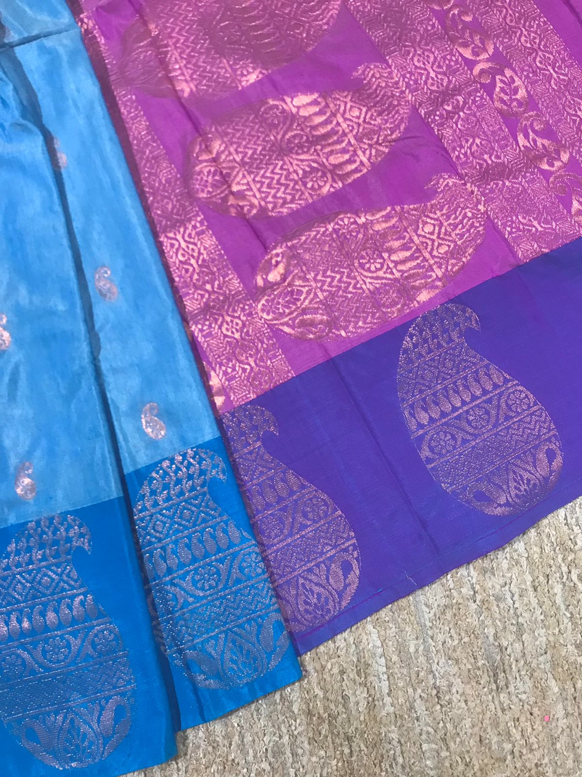 Silk cotton saree with long border