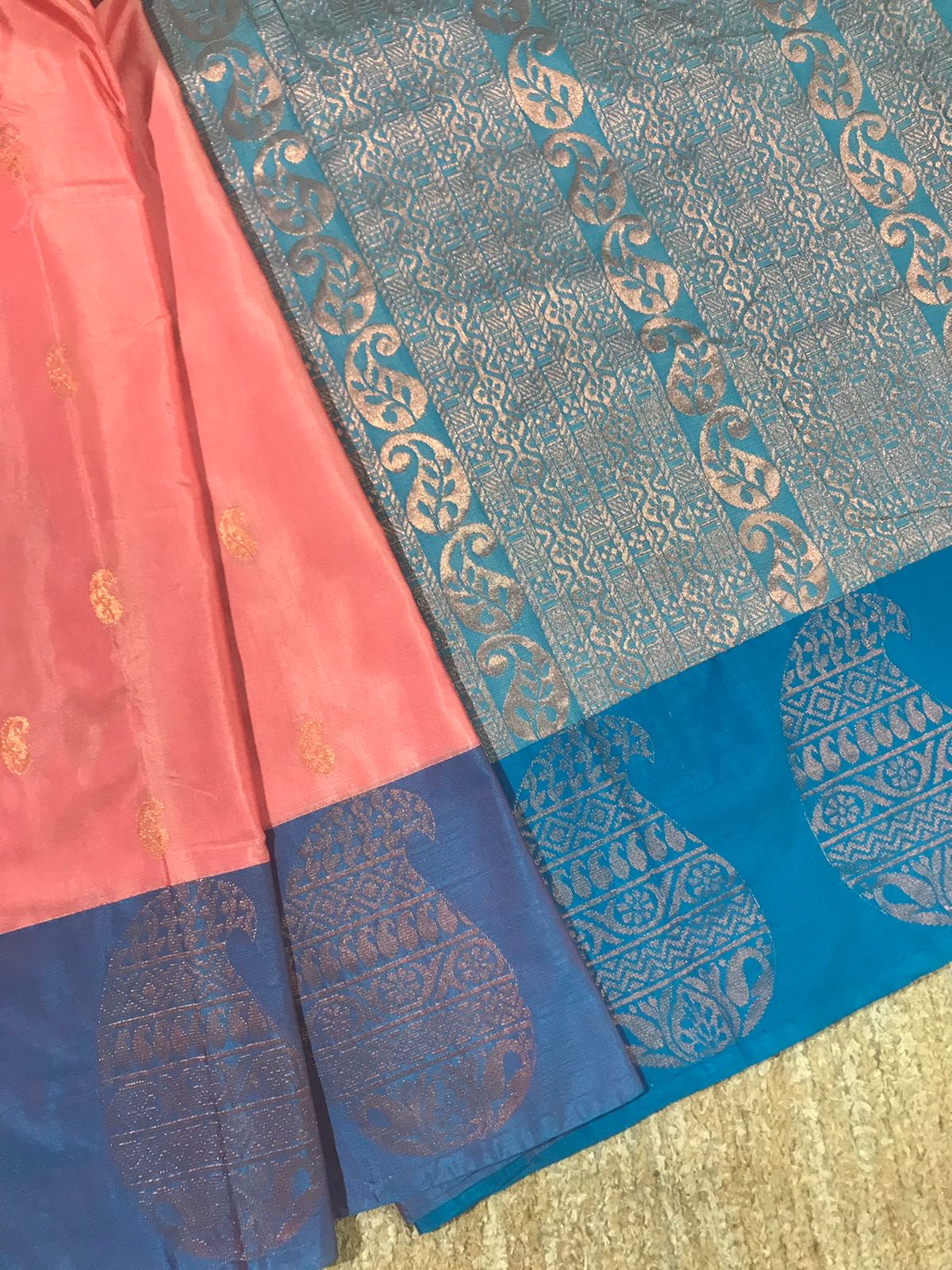 Silk cotton saree with long border