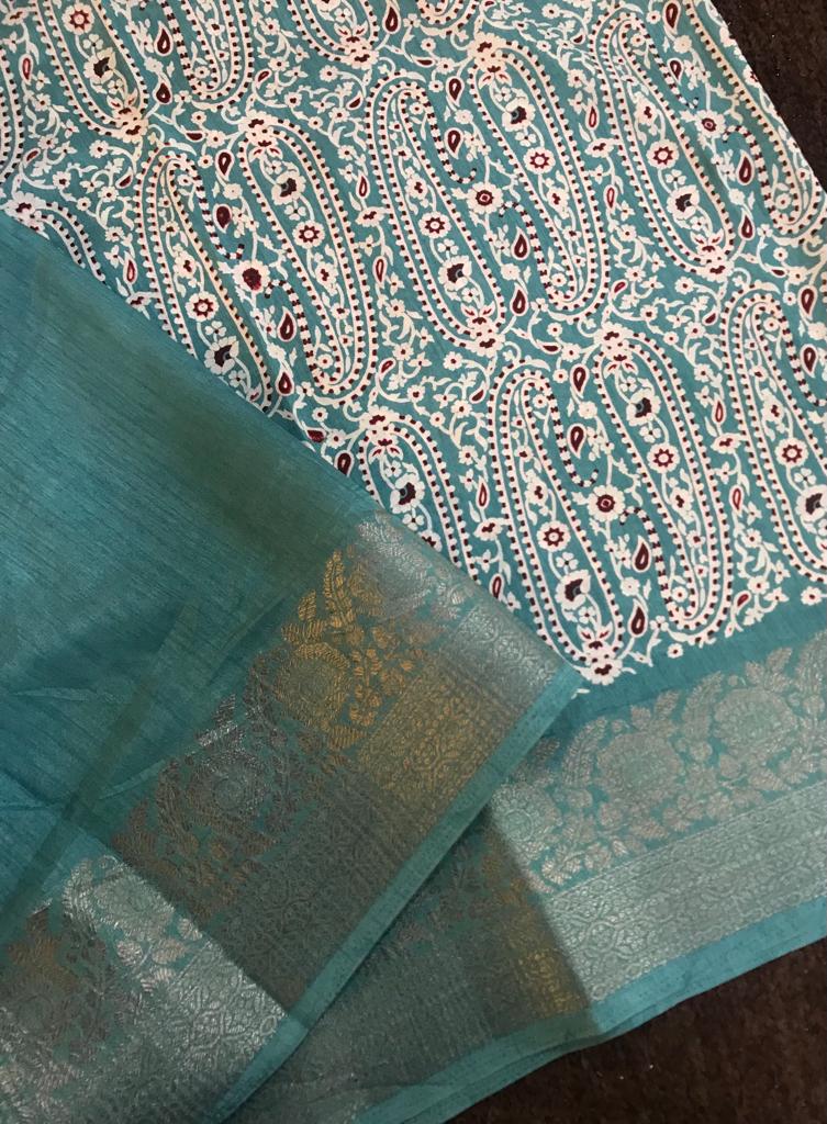 Silky crepe fabric with rich banarasi border saree