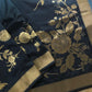 Silver zari handwoven floral designer pattern pure soft katan banarasi silk saree - Vannamayil Fashions