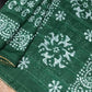 Soft batik printed with all over horizontal sequence lines and gota patti border chanderi silk saree - Vannamayil Fashions
