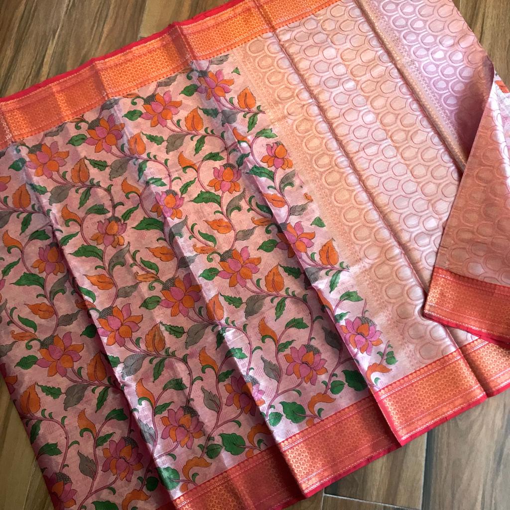 Soft tissue floral varnasi silk saree
