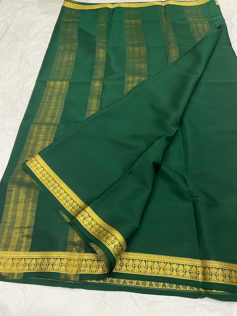 Solid Color Saree Solid color pure mysore silk saree – www.vannamayil.com