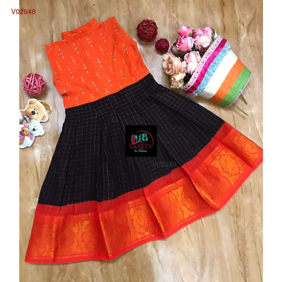 Sungudi Cotton Pichwai Print Kids Frock Express