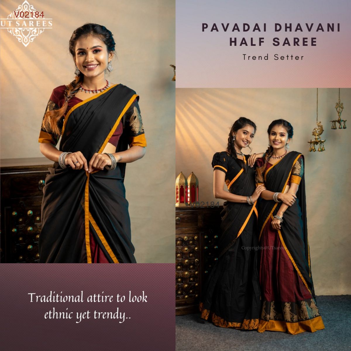 Pochampally Peacock Half Saree | Langa Dhavani !!! - Shivangi - 3476669