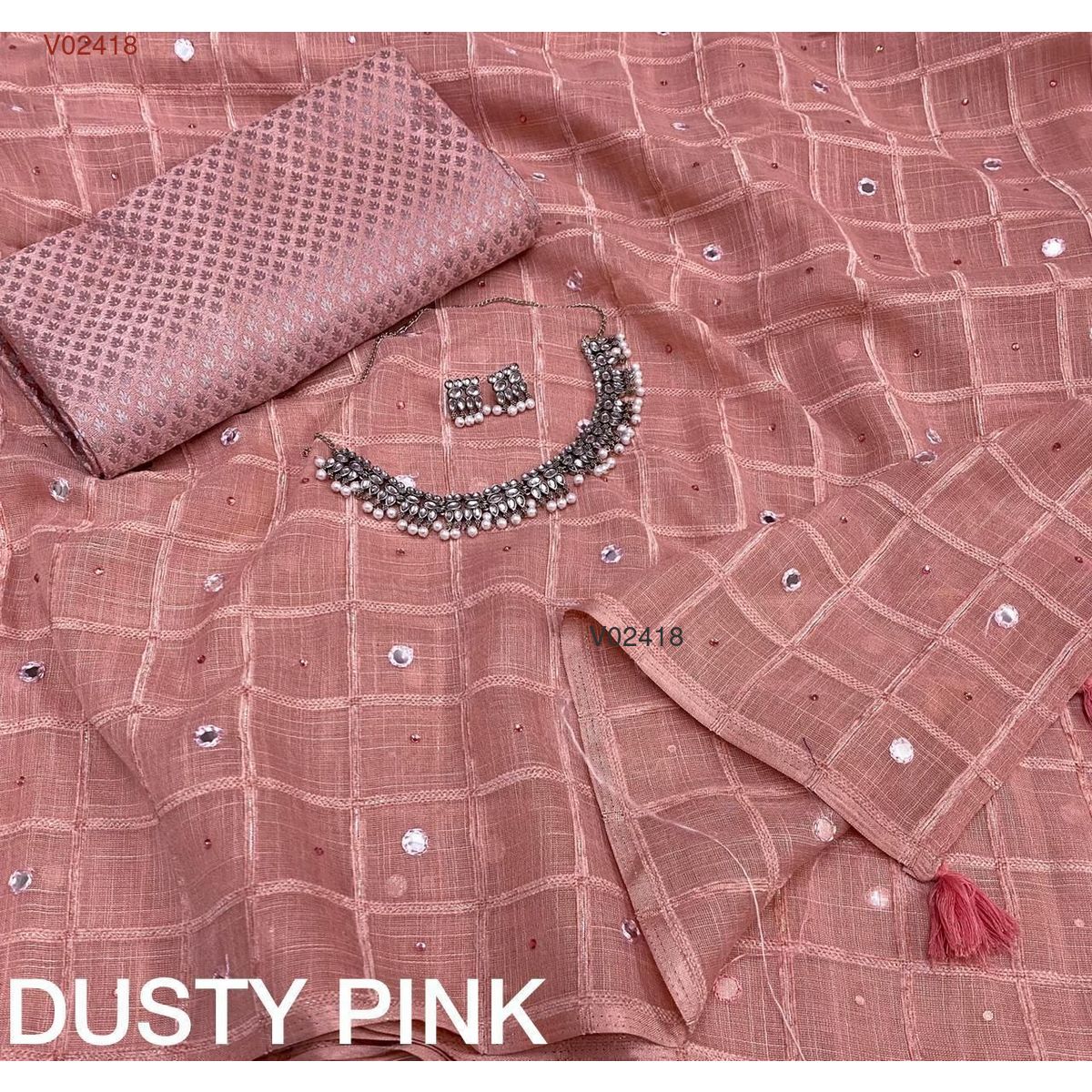 Soft linen type saree - Vannamayil Fashions