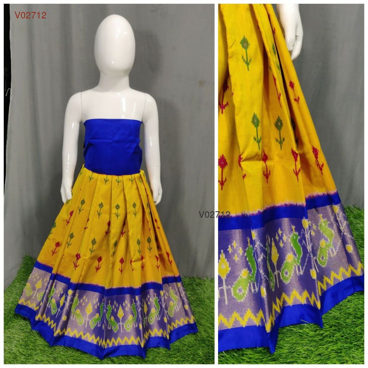 Ikkat lehengas clearance for kids