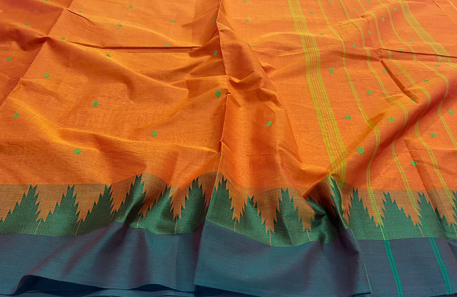 Thread tower butta chettinad cotton saree